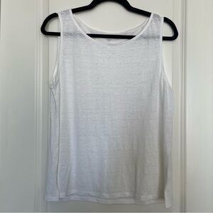 Eileen Fisher White Burnout Linen Tank Top Sz: M